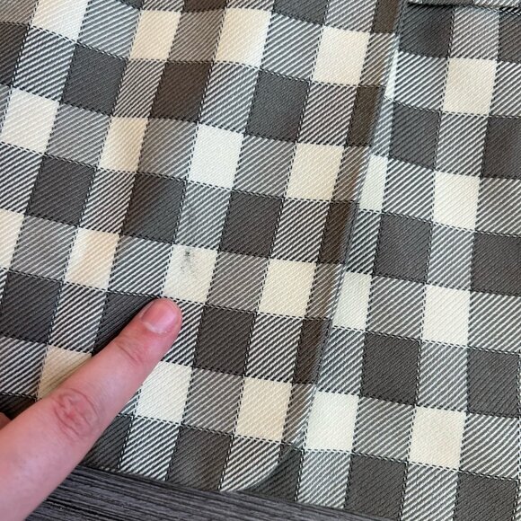 Vtg 80s Jones New York Olive & Cream Check Blazer Oversized Shoulder Pads Size 8 - Picture 6 of 6